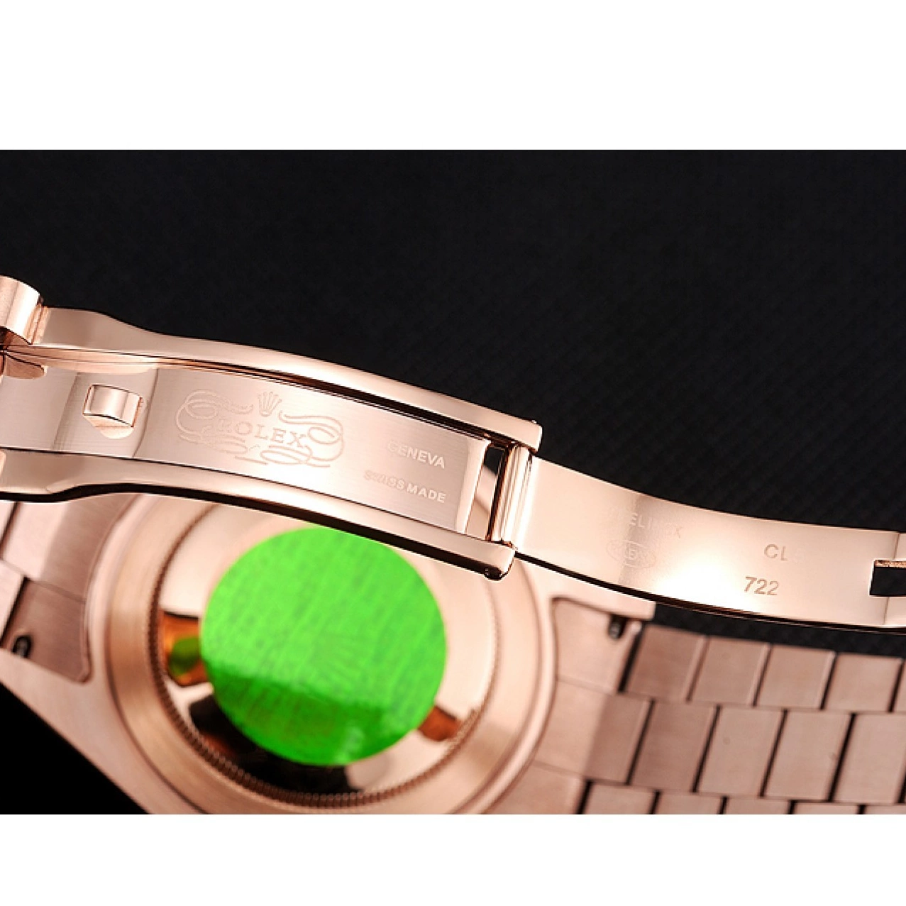 Aaa replica watch 40 Etched Day Rose Bracelet Rose Rolex And Swiss Gold Date Gold Dial Case 0716